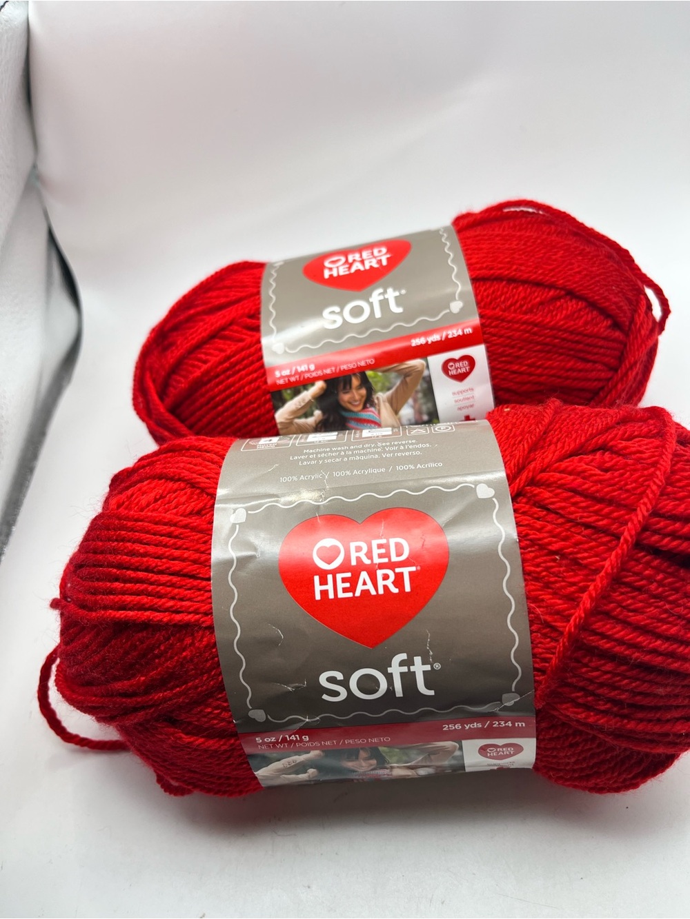 Ted Heart Soft Acrylic Yarn - Really Red